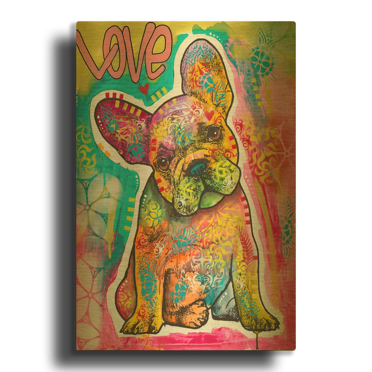 'Love Puppy - Ears' By Dean Russo Gold Metal Wall Art