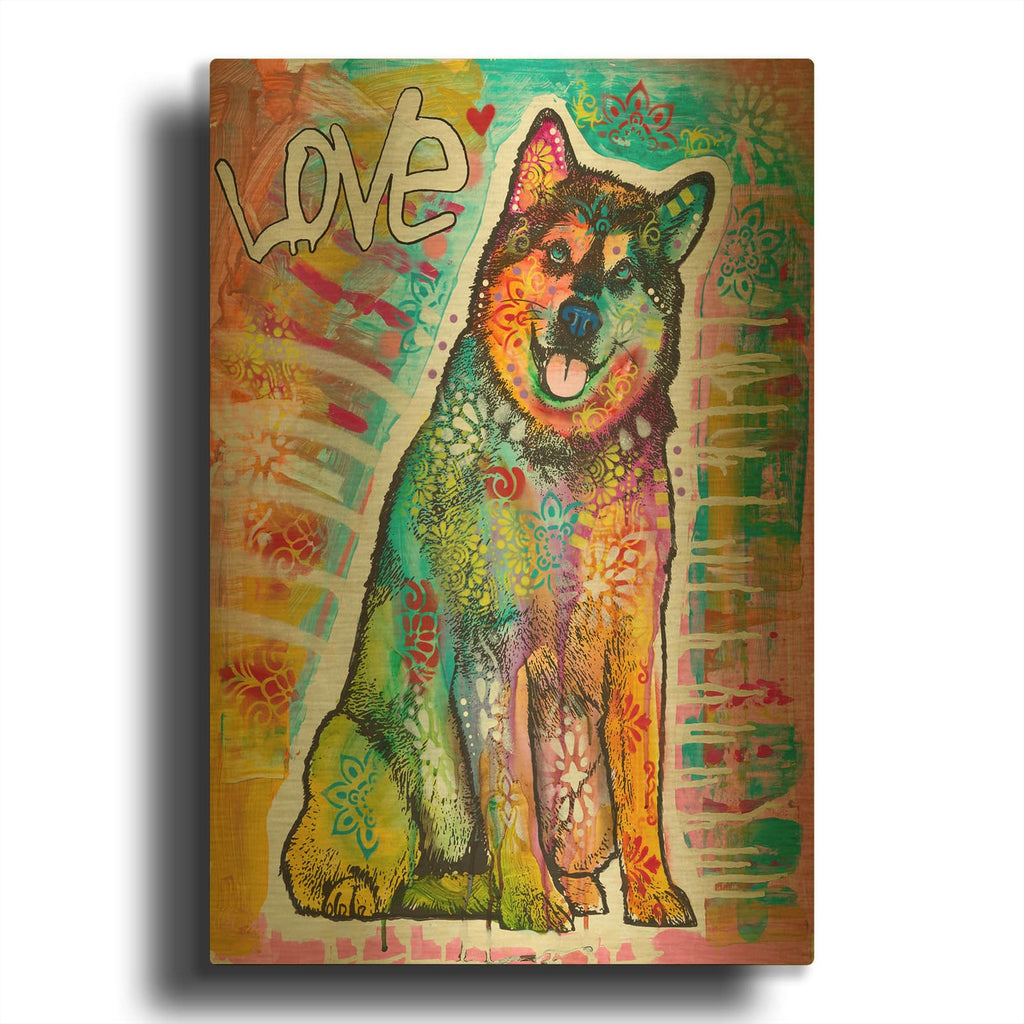 'Love Puppy - Old Blue Eyes' By Dean Russo Gold Metal Wall Art