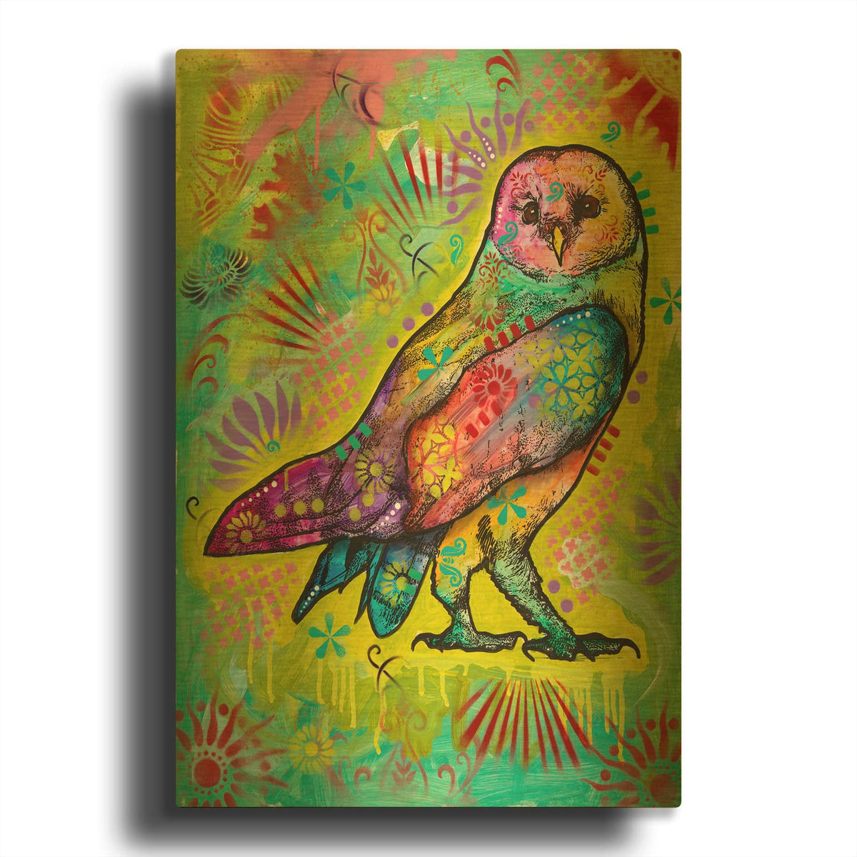 'Owl Strut' By Dean Russo Gold Metal Wall Art