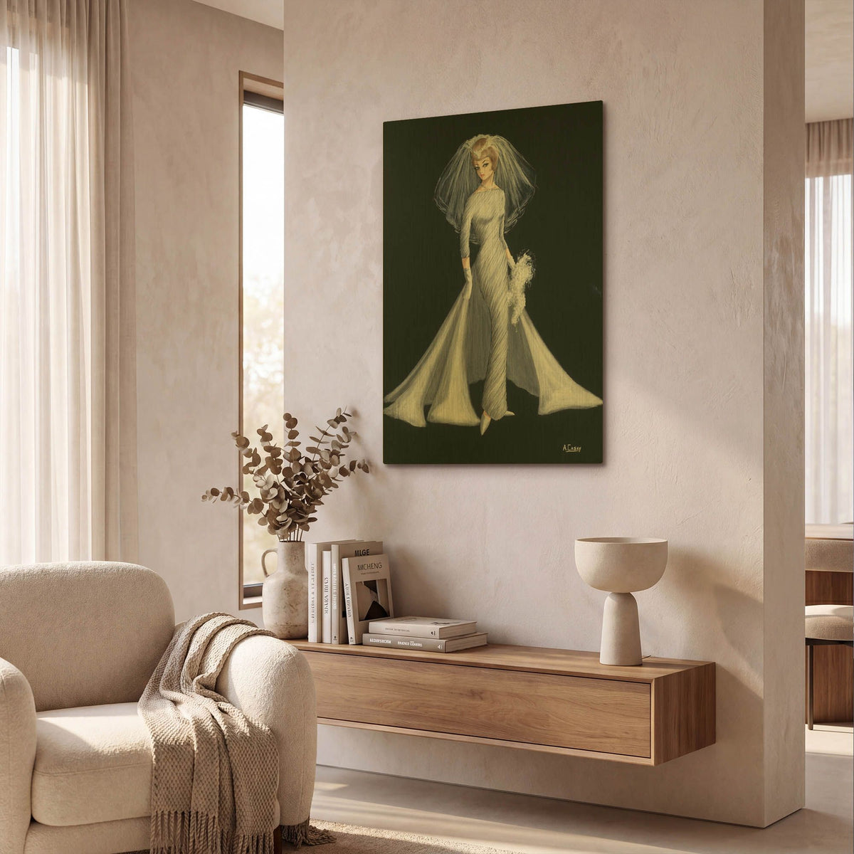 'Vintage Bride' By Anthony Casay Gold Metal Wall Art