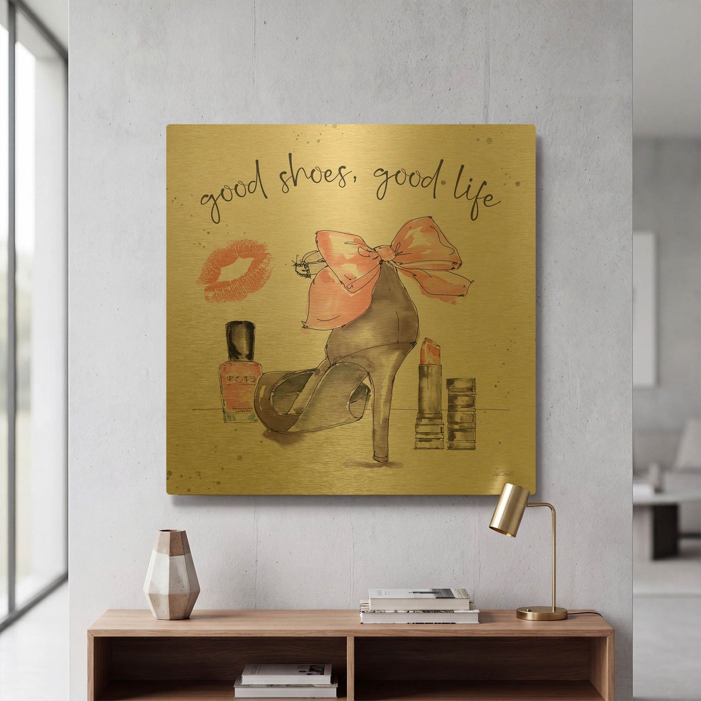 'Chic Accents III' By Anne Tavoletti Gold Metal Wall Art