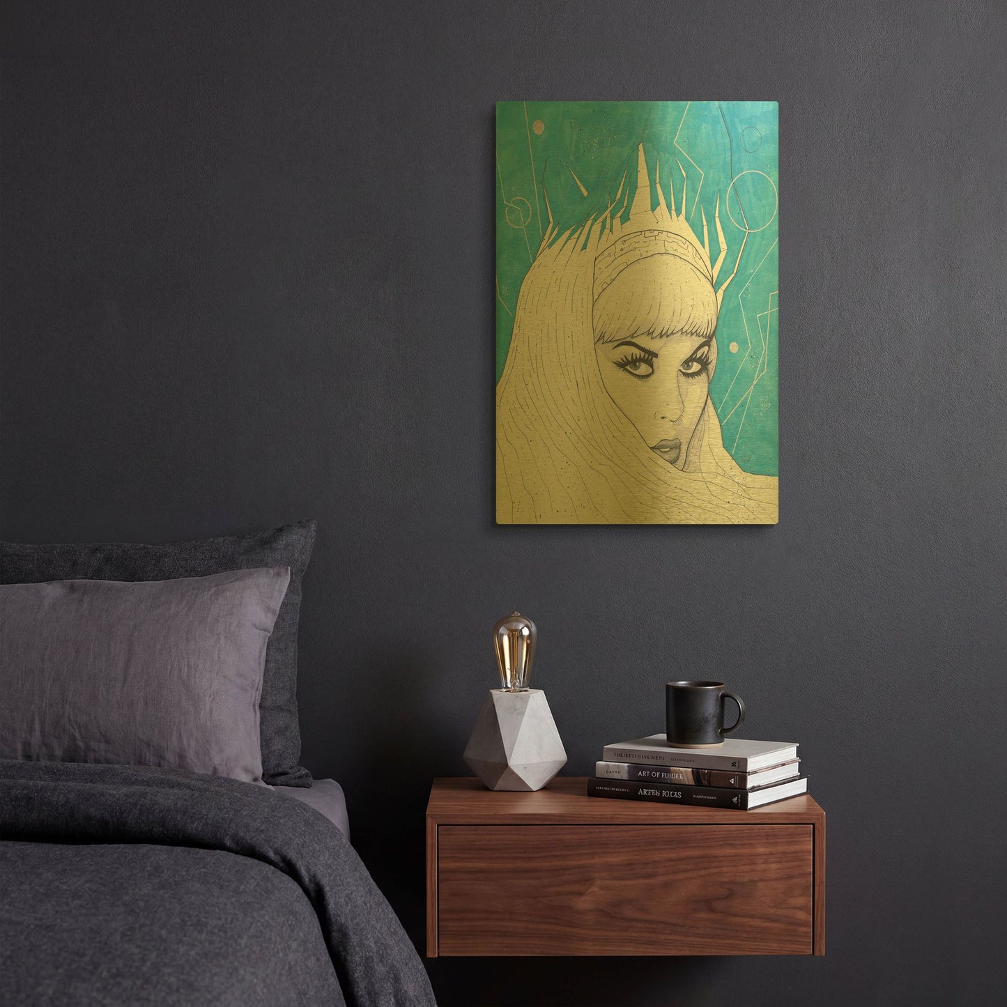 'Space Queen Ice' By Craig Snodgrass Gold Metal Wall Art