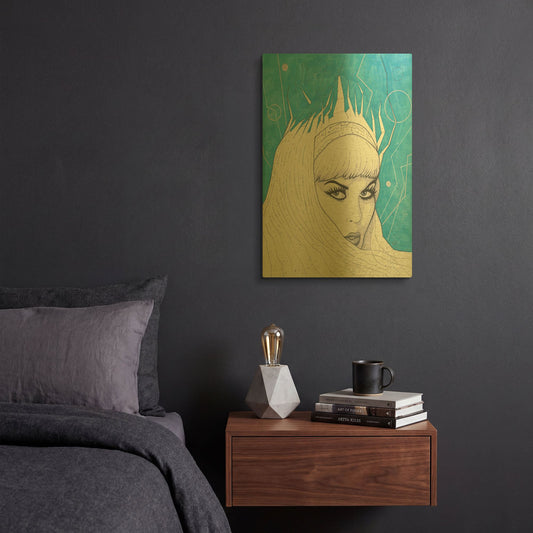 'Space Queen Ice' By Craig Snodgrass Gold Metal Wall Art