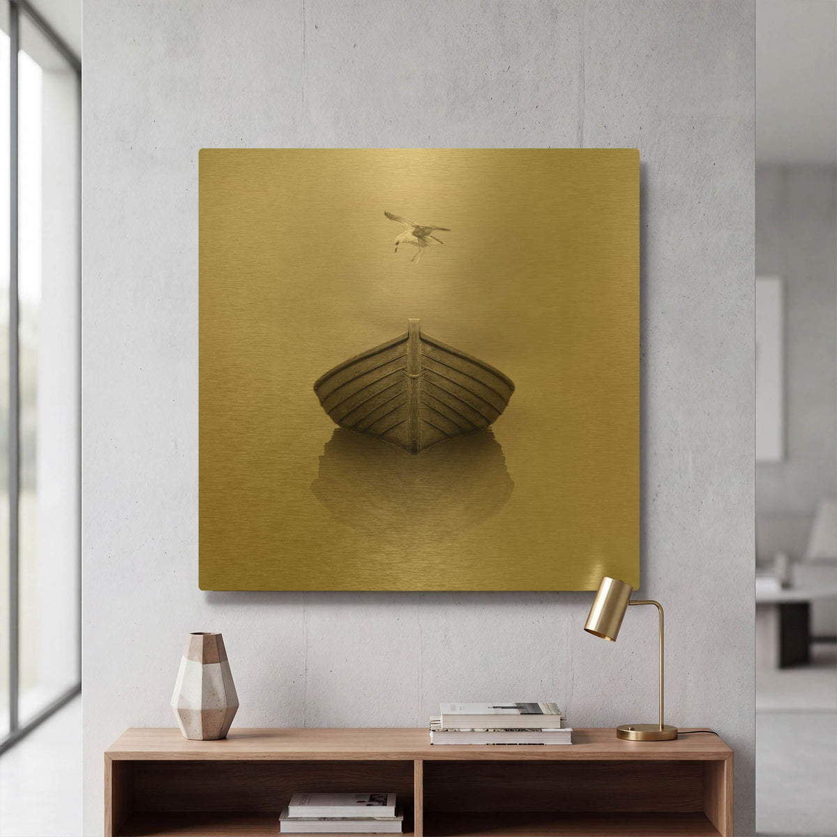 'Time Out 1' By Carlos Casamayor Gold Metal Wall Art