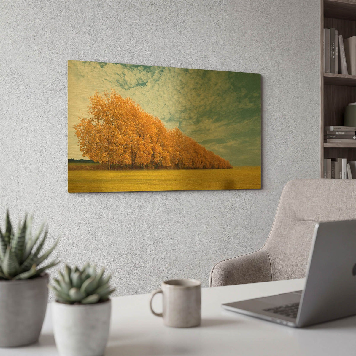 'Autumn Colors 1' By Carlos Casamayor Gold Metal Wall Art