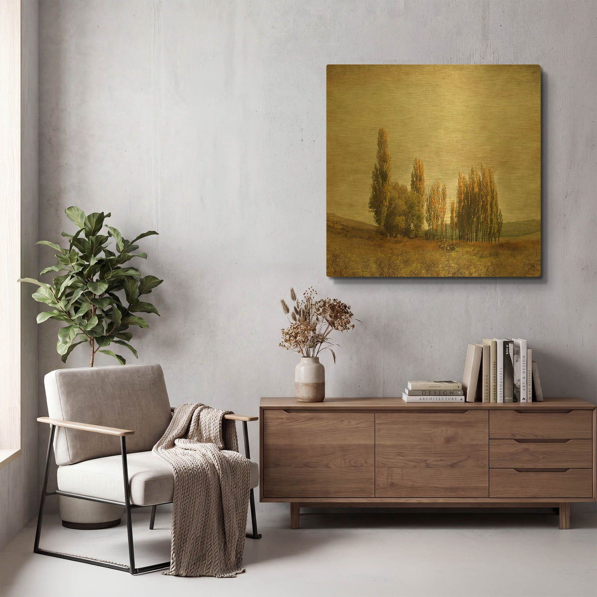 'Autumnal Feelings' By Carlos Casamayor Gold Metal Wall Art