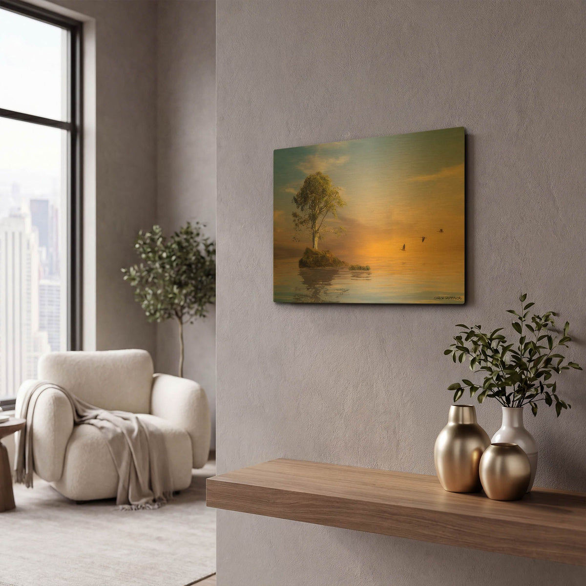 'The Immortal Tree' By Carlos Casamayor Gold Metal Wall Art