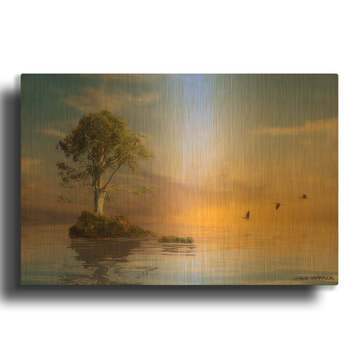 'The Immortal Tree' By Carlos Casamayor Gold Metal Wall Art