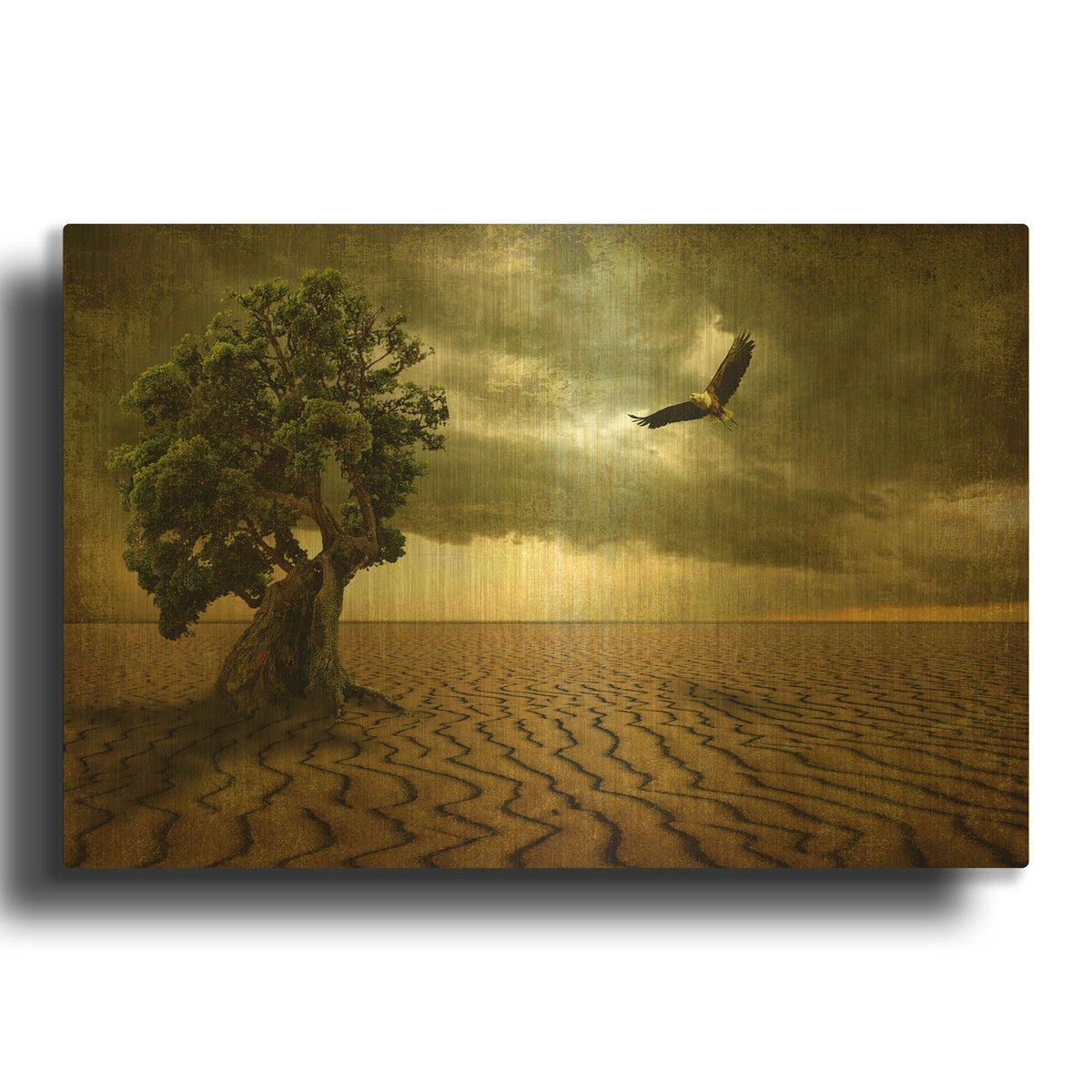 'The Temptation' By Carlos Casamayor Gold Metal Wall Art