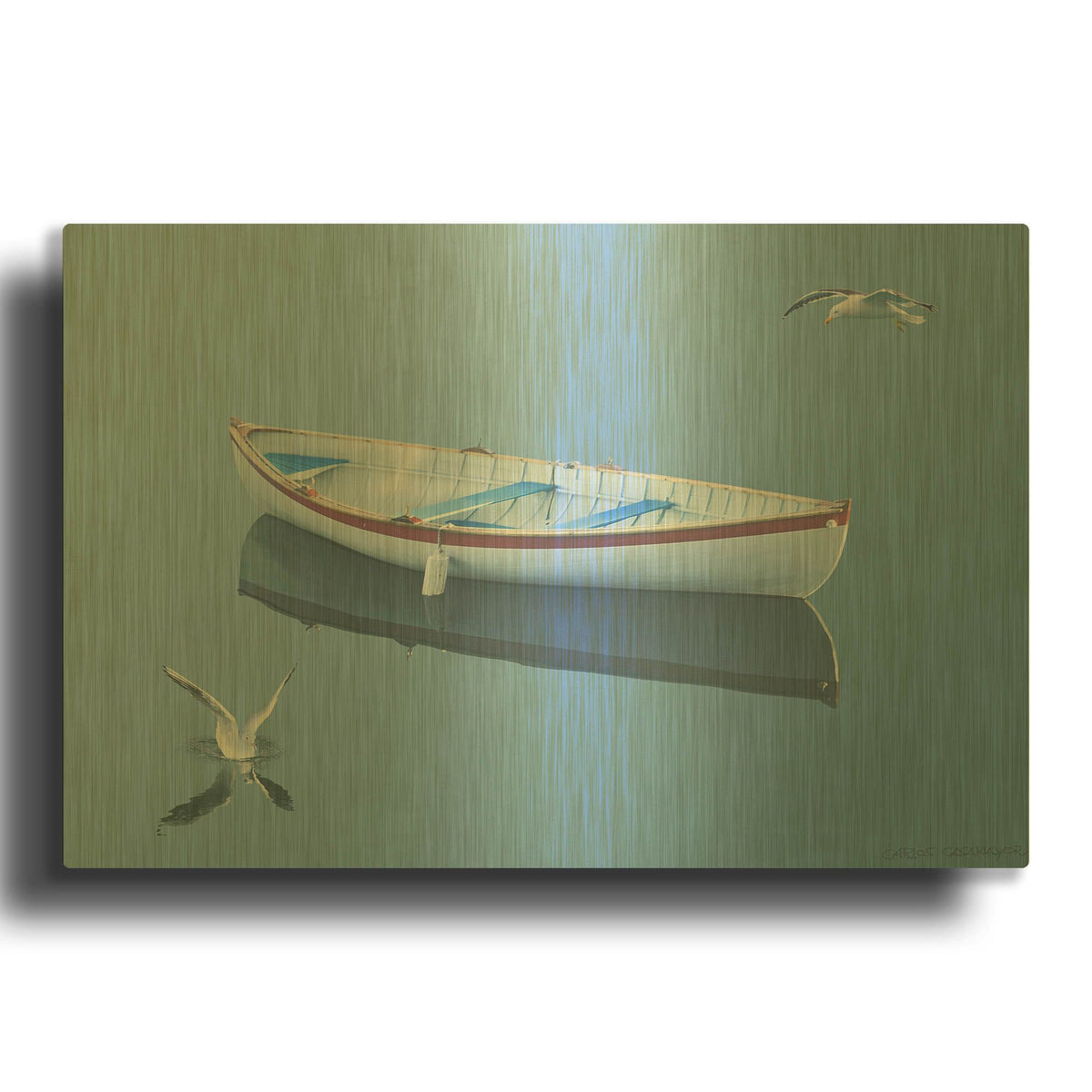 'Blue Dream 1' By Carlos Casamayor Gold Metal Wall Art