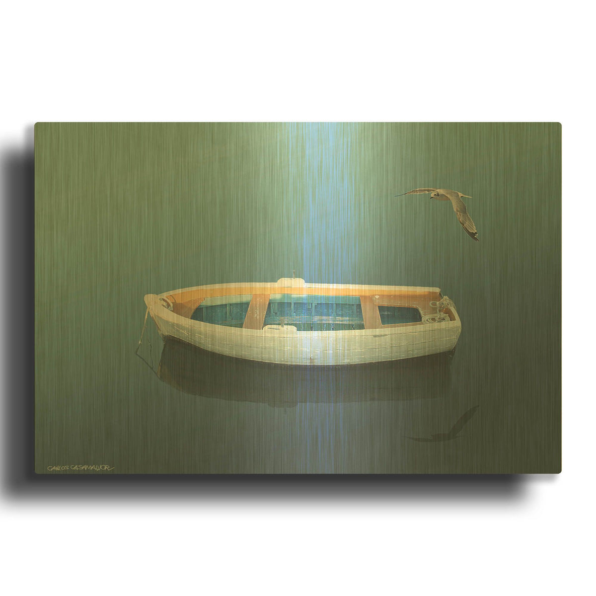 'Blue Dream 2' By Carlos Casamayor Gold Metal Wall Art