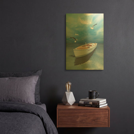 'Blue Dream 3' By Carlos Casamayor Gold Metal Wall Art