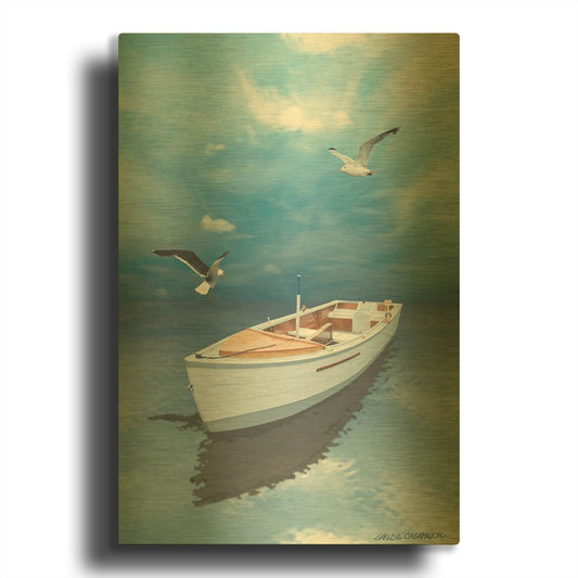 'Blue Dream 3' By Carlos Casamayor Gold Metal Wall Art