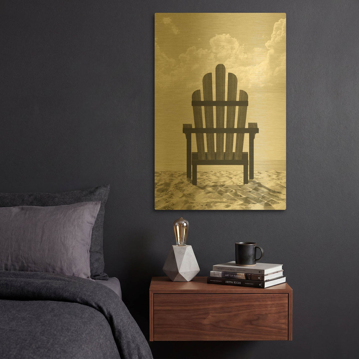 'Time Out 4' By Carlos Casamayor Gold Metal Wall Art