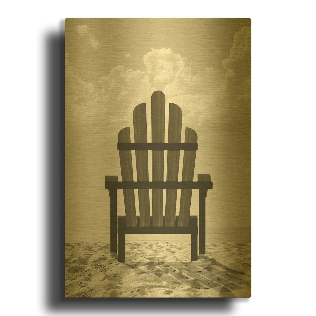 'Time Out 4' By Carlos Casamayor Gold Metal Wall Art