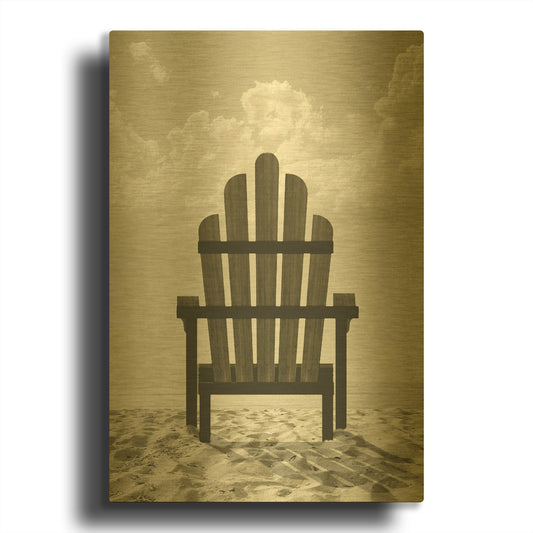 'Time Out 4' By Carlos Casamayor Gold Metal Wall Art