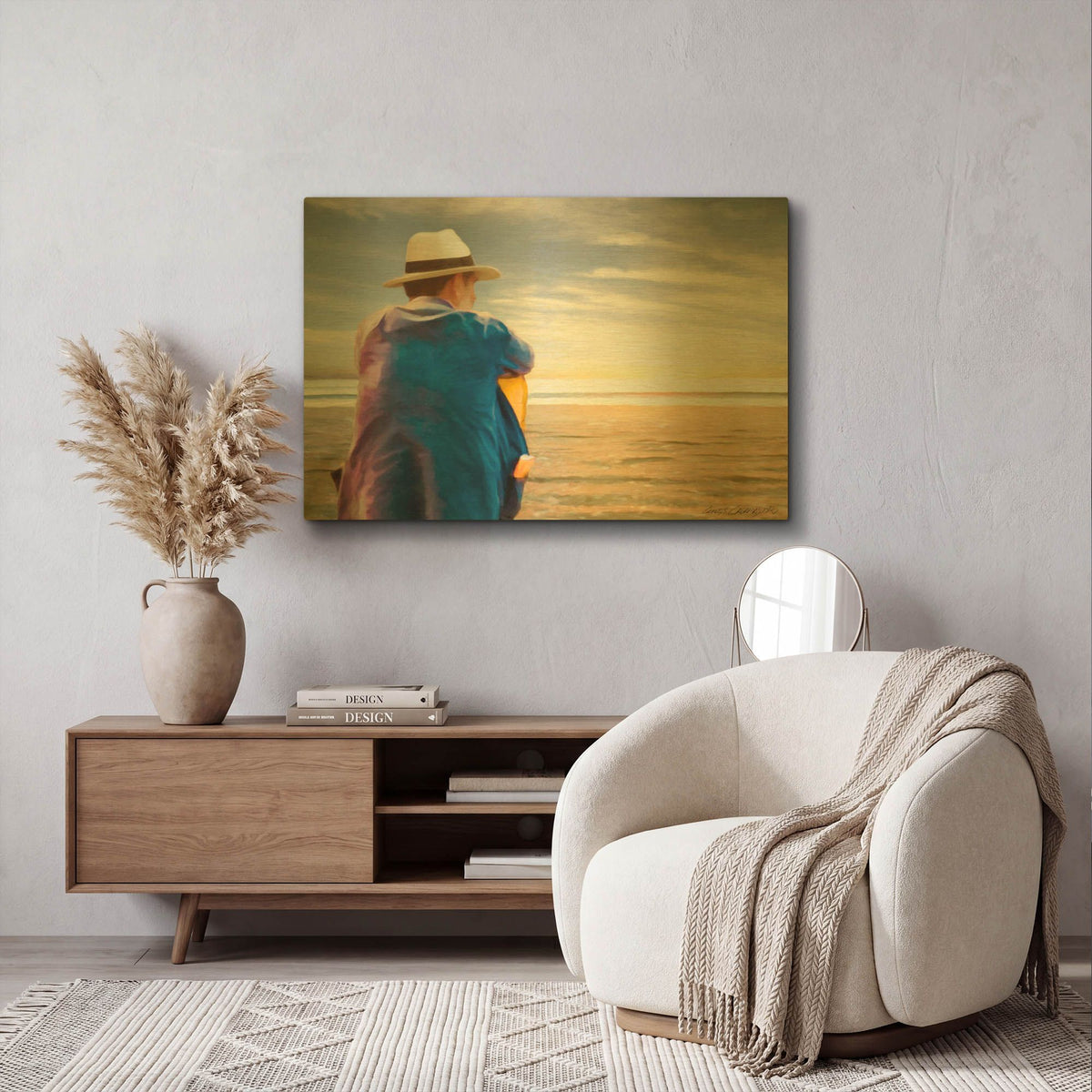 'The Thinker' By Carlos Casamayor Gold Metal Wall Art