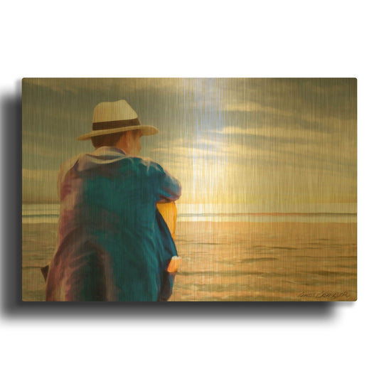 'The Thinker' By Carlos Casamayor Gold Metal Wall Art