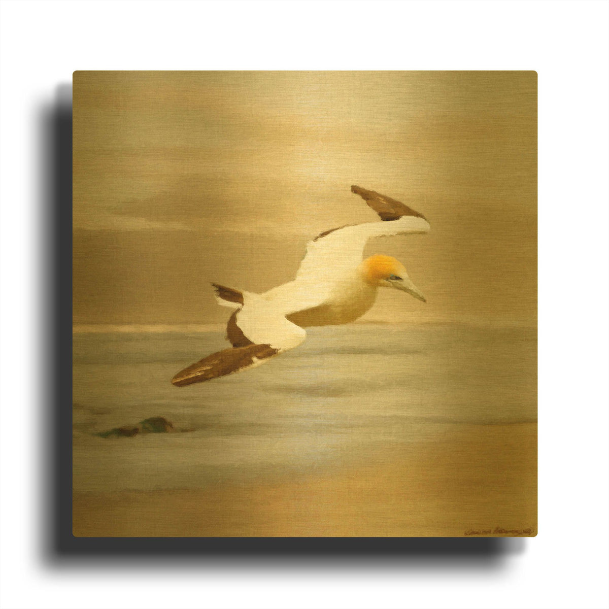 'Alcatraz' By Carlos Casamayor Gold Metal Wall Art