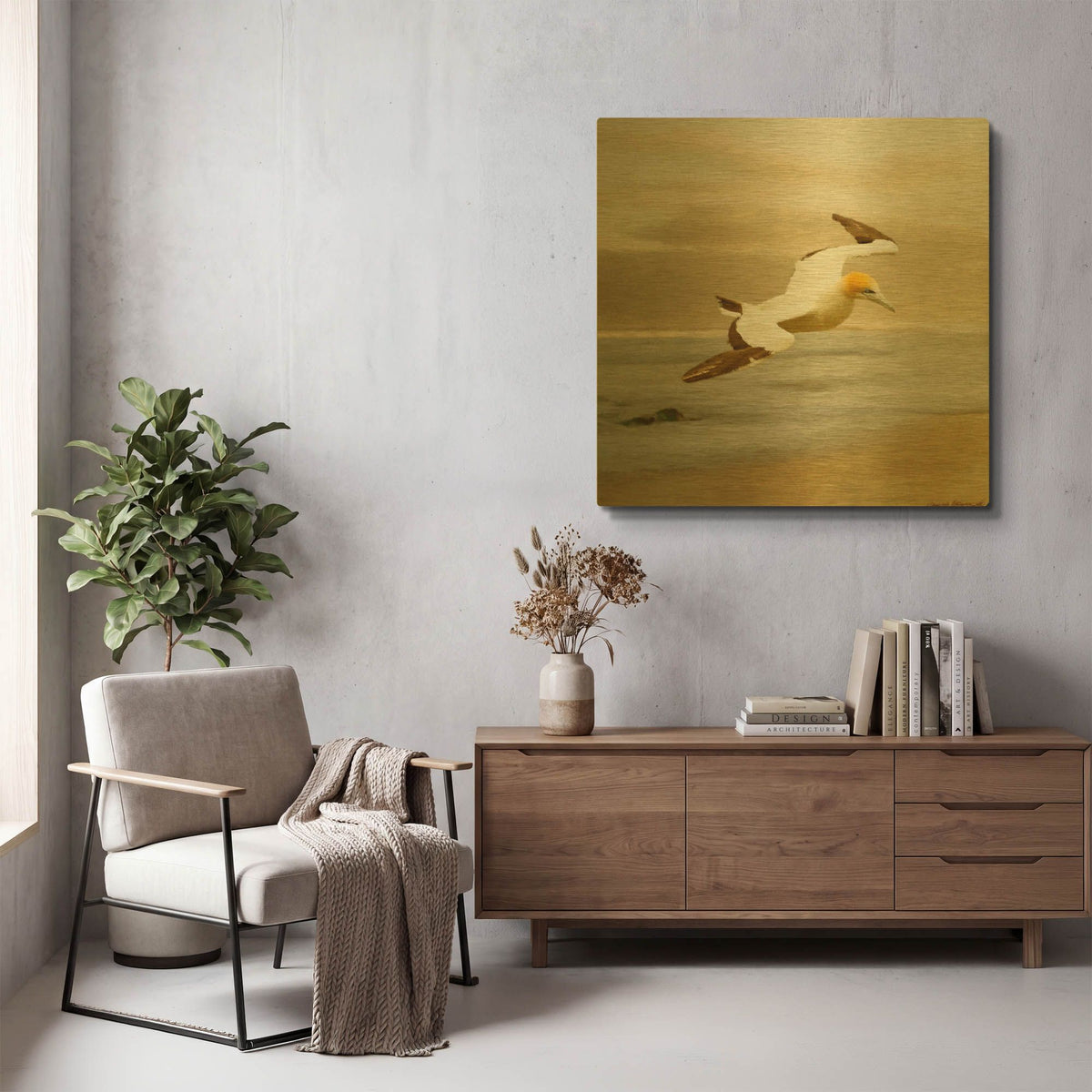 'Alcatraz' By Carlos Casamayor Gold Metal Wall Art