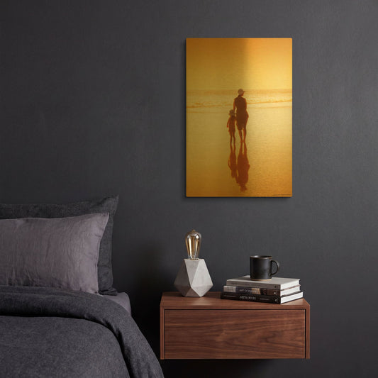 'Mother & Daughter 2' By Carlos Casamayor Gold Metal Wall Art