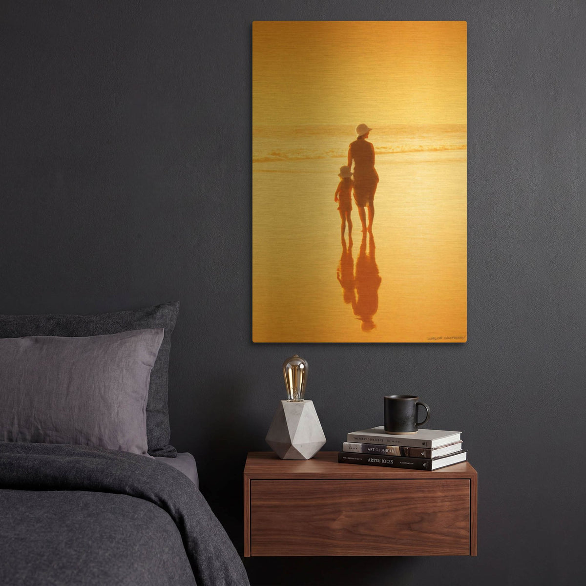 'Mother & Daughter 2' By Carlos Casamayor Gold Metal Wall Art