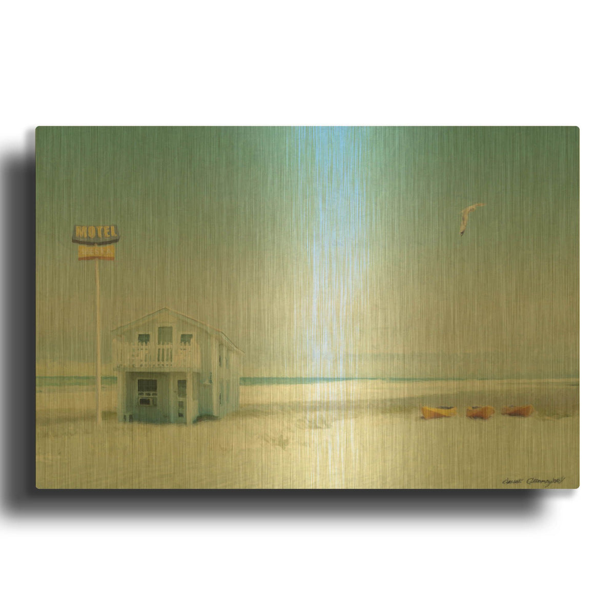 'Motel Paradise' By Carlos Casamayor Gold Metal Wall Art