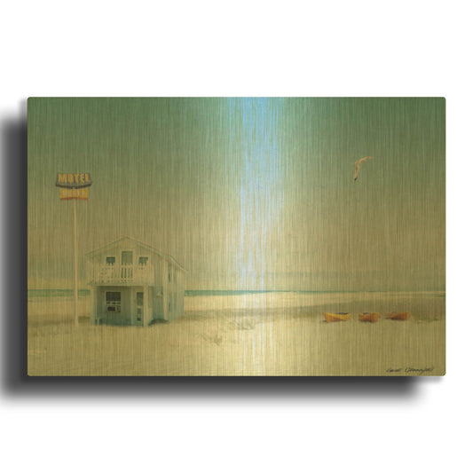 'Motel Paradise' By Carlos Casamayor Gold Metal Wall Art