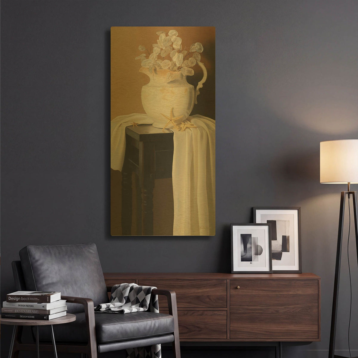 'Sea Life Composition 1' By Cecile Baird Gold Metal Wall Art