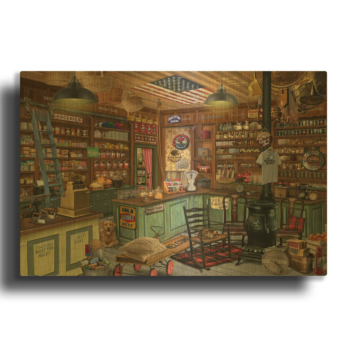 'Everything You Need' By Bigelow Illustrations Gold Metal Wall Art