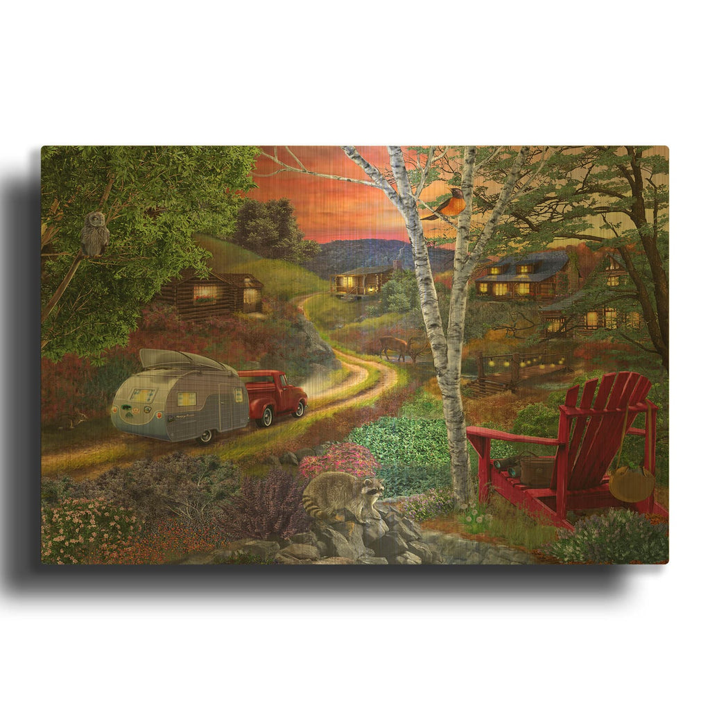 'Neighbors 2' By Bigelow Illustrations Gold Metal Wall Art