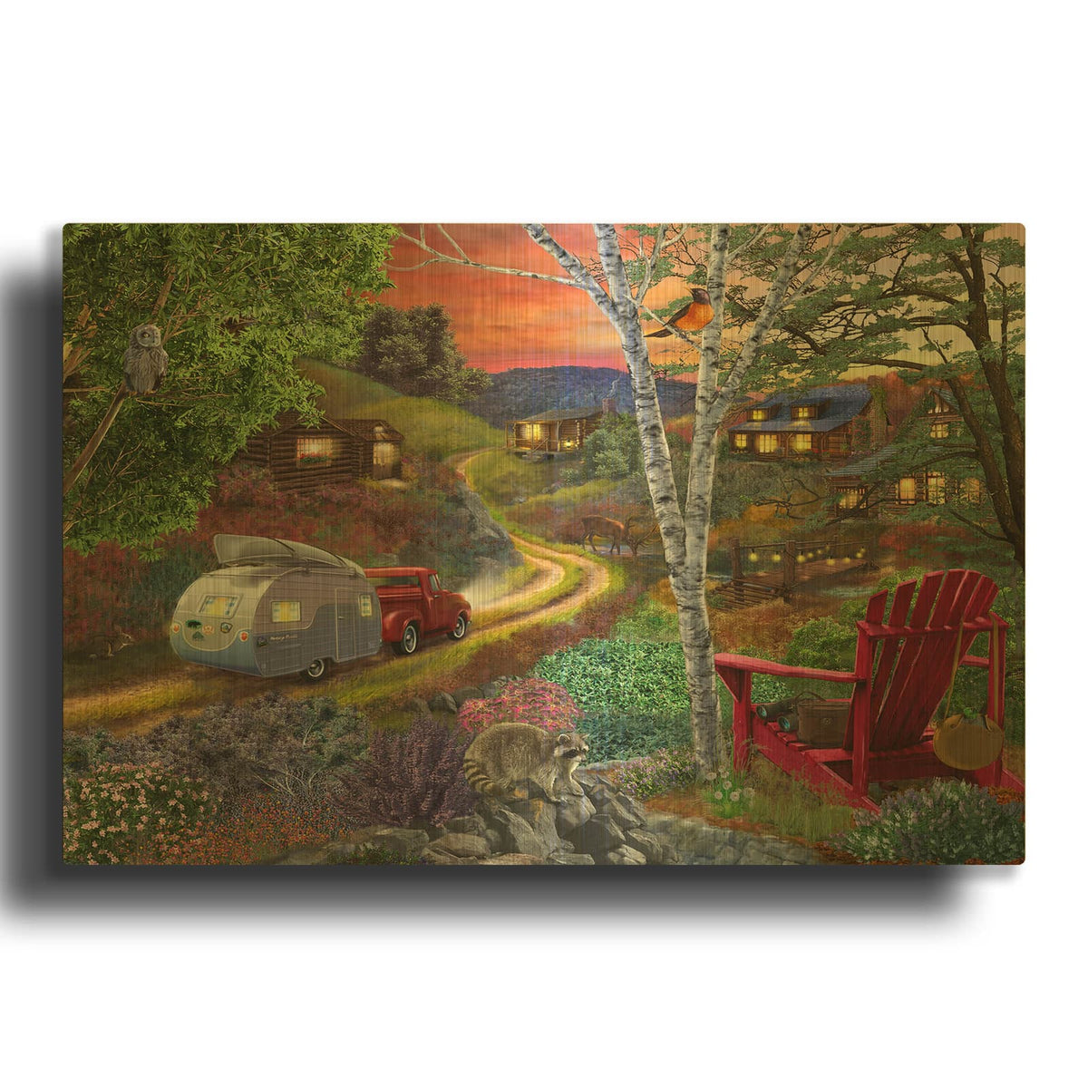 'Neighbors 2' By Bigelow Illustrations Gold Metal Wall Art