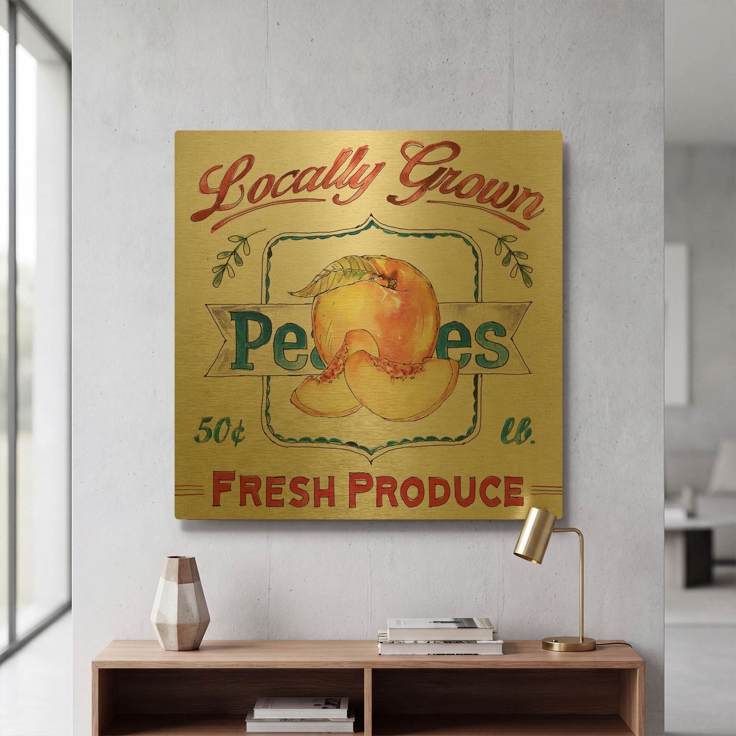 'Fruit Stand III' By Anne Tavoletti Gold Metal Wall Art