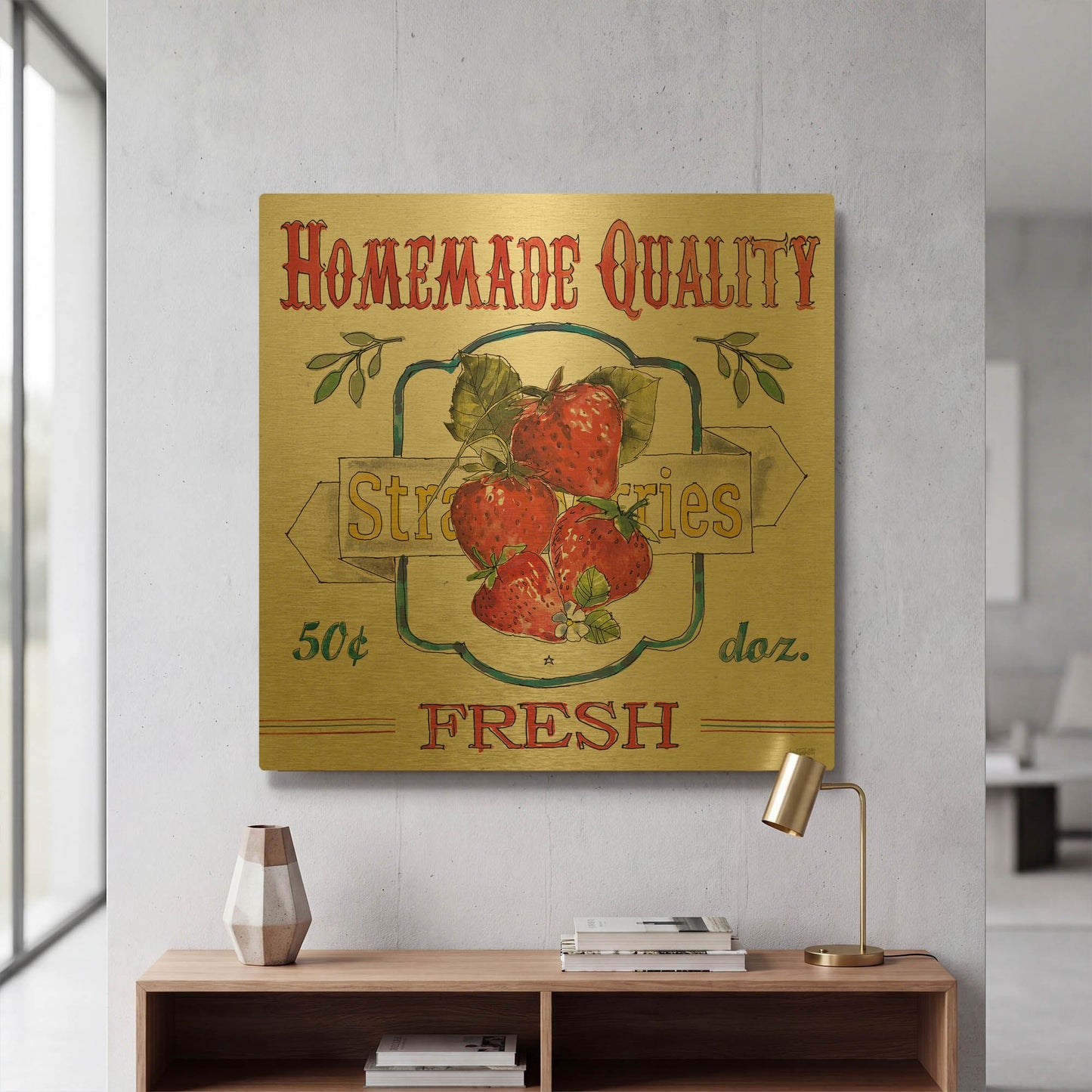 'Fruit Stand V' By Anne Tavoletti Gold Metal Wall Art