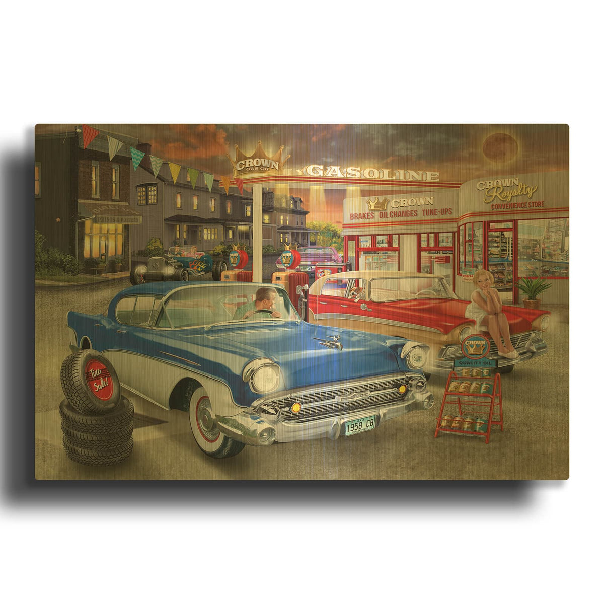'Chance Encounter' By Bigelow Illustrations Gold Metal Wall Art