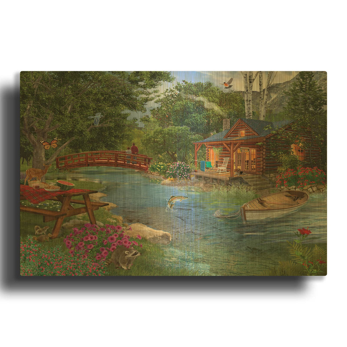 'Simple Pleasures' By Bigelow Illustrations Gold Metal Wall Art