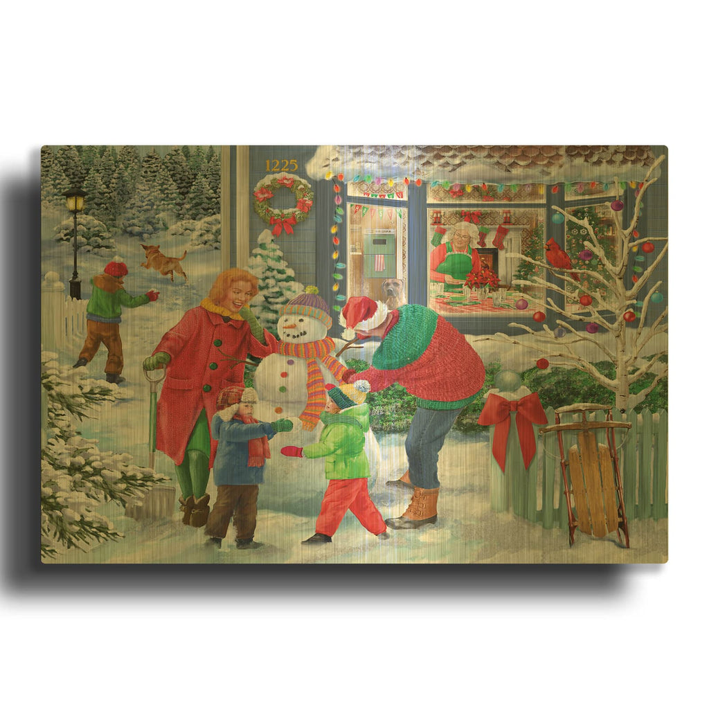 'Before Christmas Dinner' By Bigelow Illustrations Gold Metal Wall Art