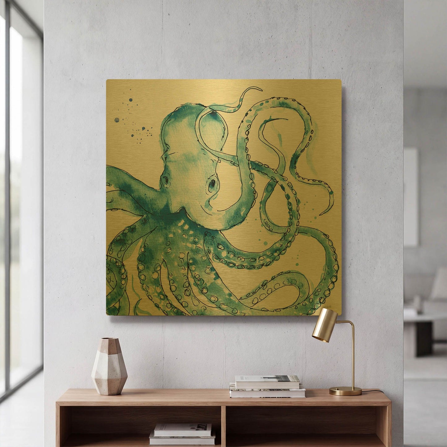 'Deep Sea VIII' By Anne Tavoletti Gold Metal Wall Art