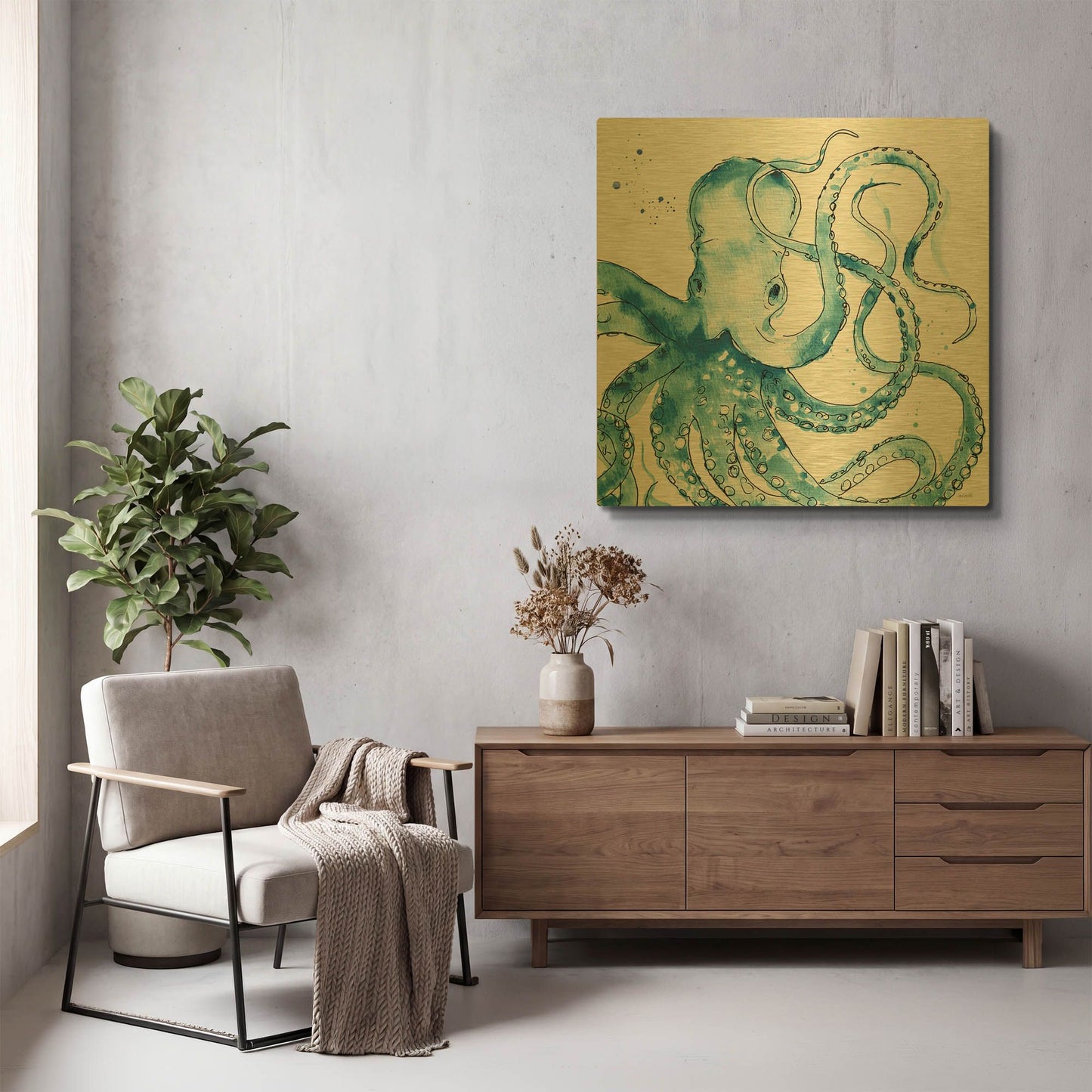 'Deep Sea VIII' By Anne Tavoletti Gold Metal Wall Art