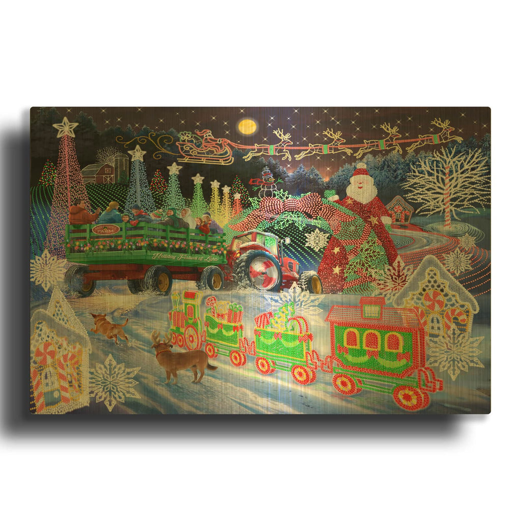'Hayride Festival' By Bigelow Illustrations Gold Metal Wall Art