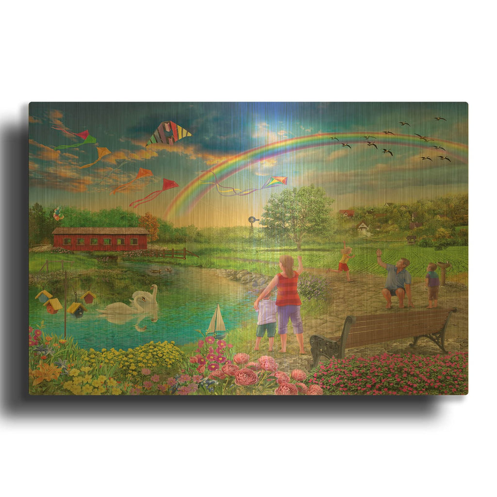 'Colorful Skies' By Bigelow Illustrations Gold Metal Wall Art