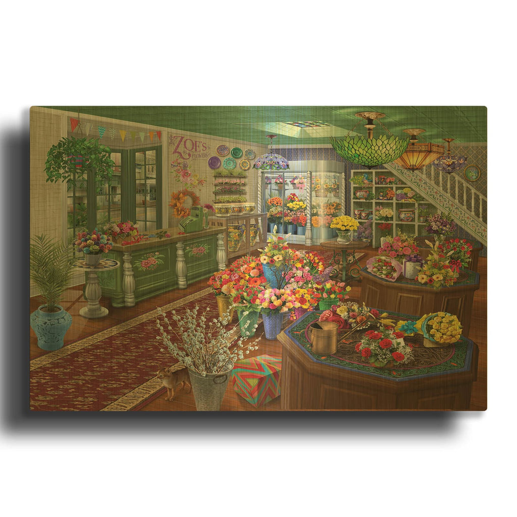 'Zoe' By Bigelow Illustrations Gold Metal Wall Art