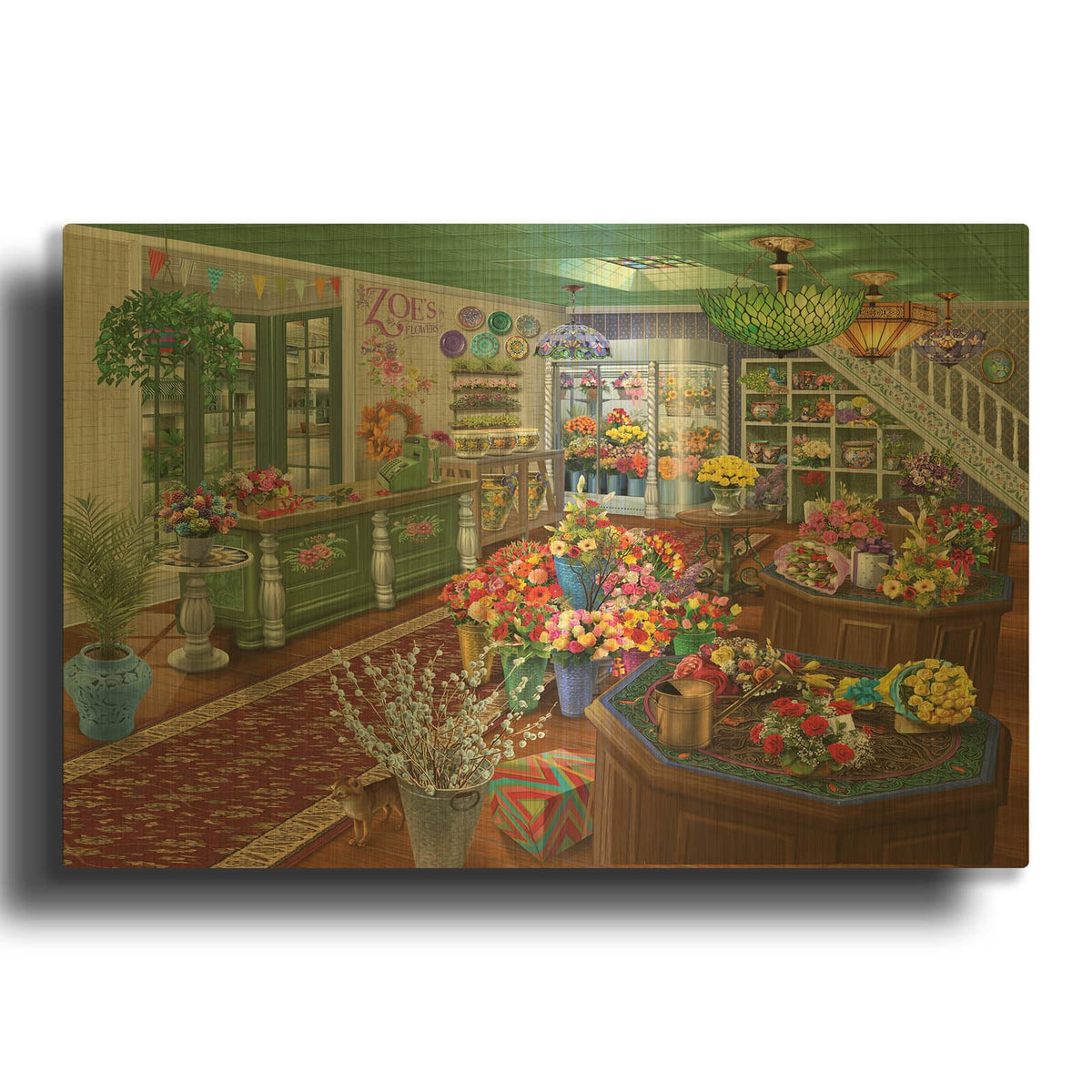 'Zoe' By Bigelow Illustrations Gold Metal Wall Art