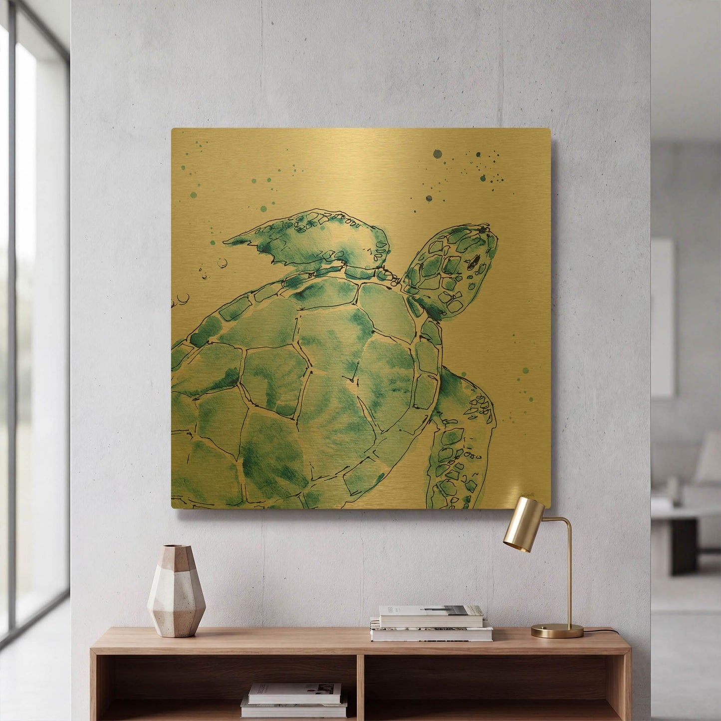 'Deep Sea IX' By Anne Tavoletti Gold Metal Wall Art