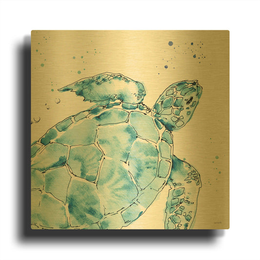 'Deep Sea IX' By Anne Tavoletti Gold Metal Wall Art