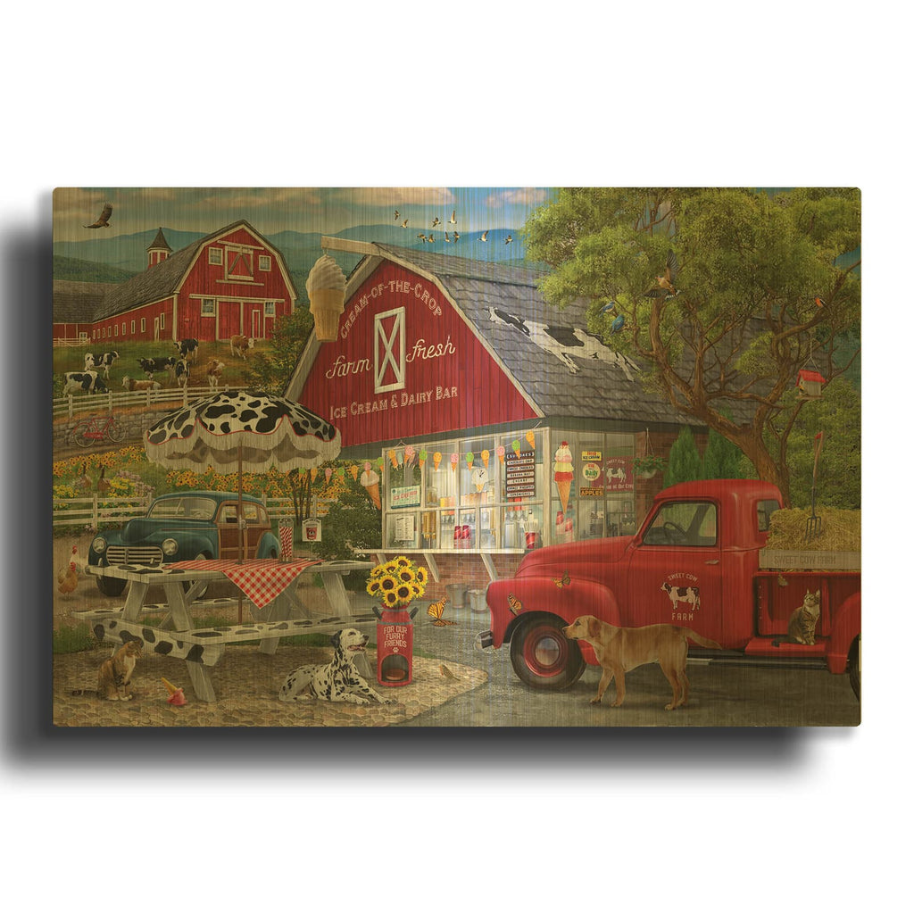 'Dairy Bar' By Bigelow Illustrations Gold Metal Wall Art