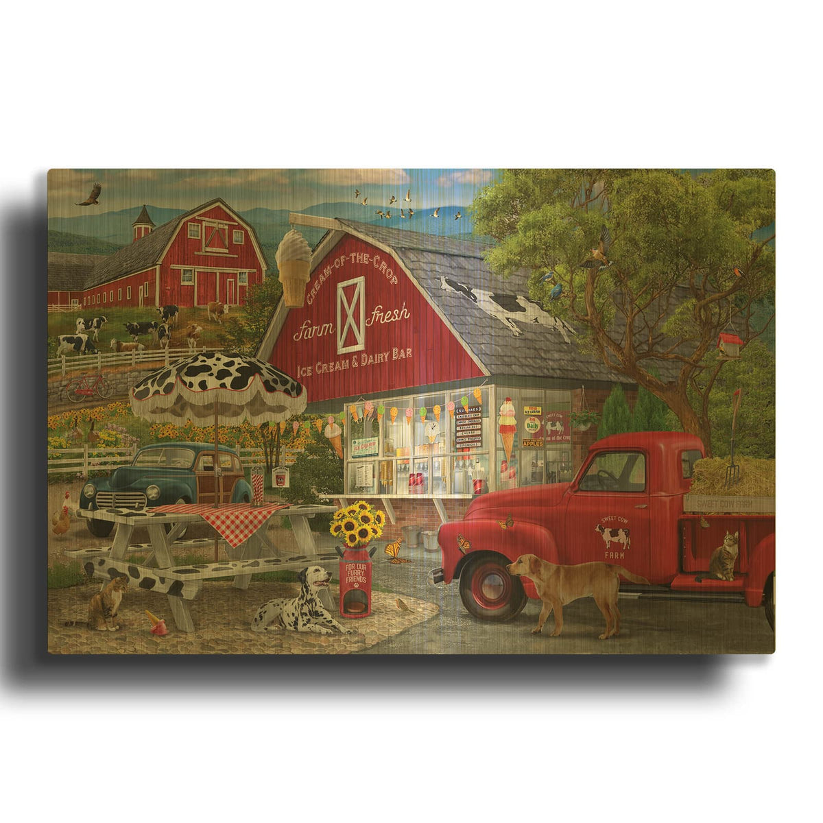 'Dairy Bar' By Bigelow Illustrations Gold Metal Wall Art