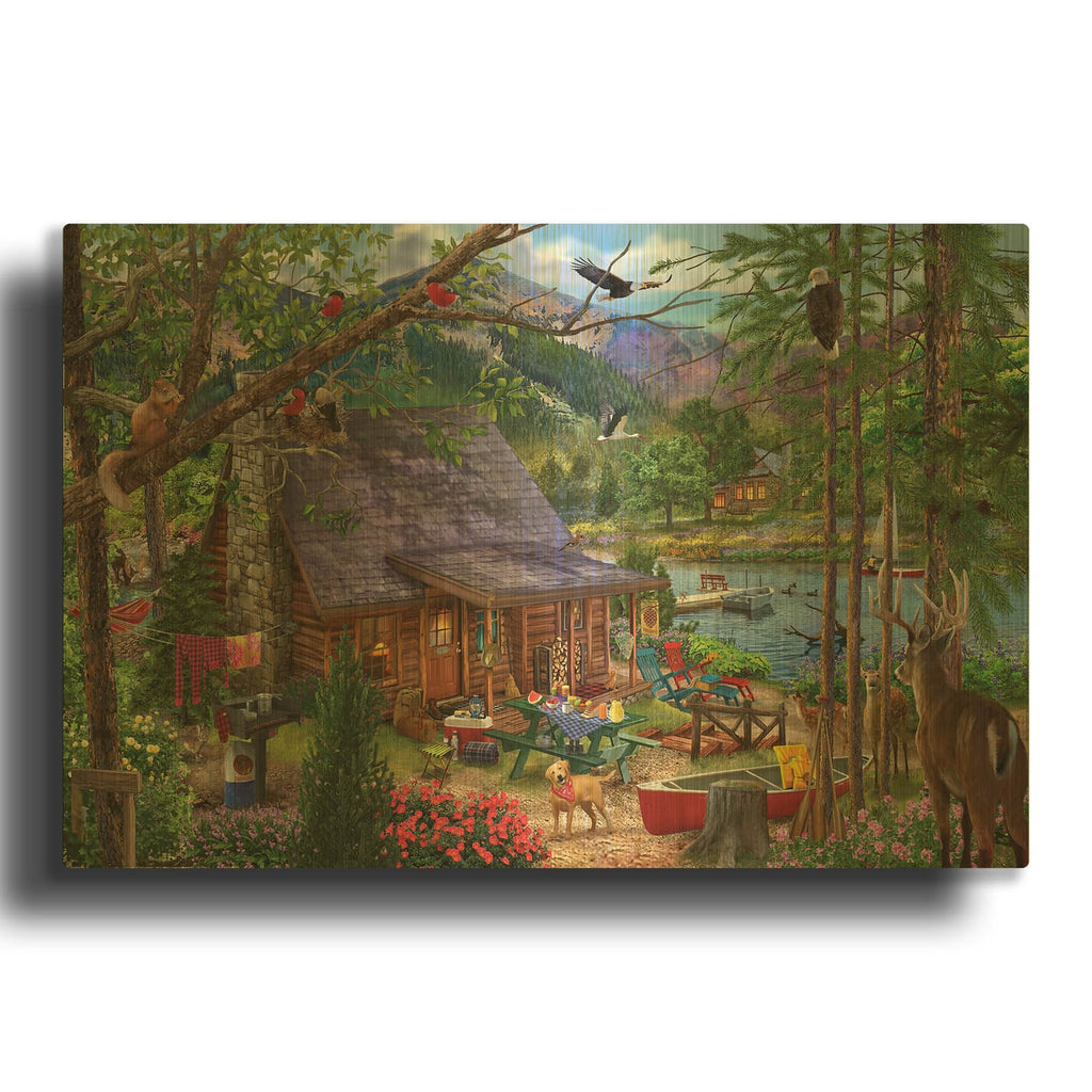 'Our Summer Place' By Bigelow Illustrations Gold Metal Wall Art