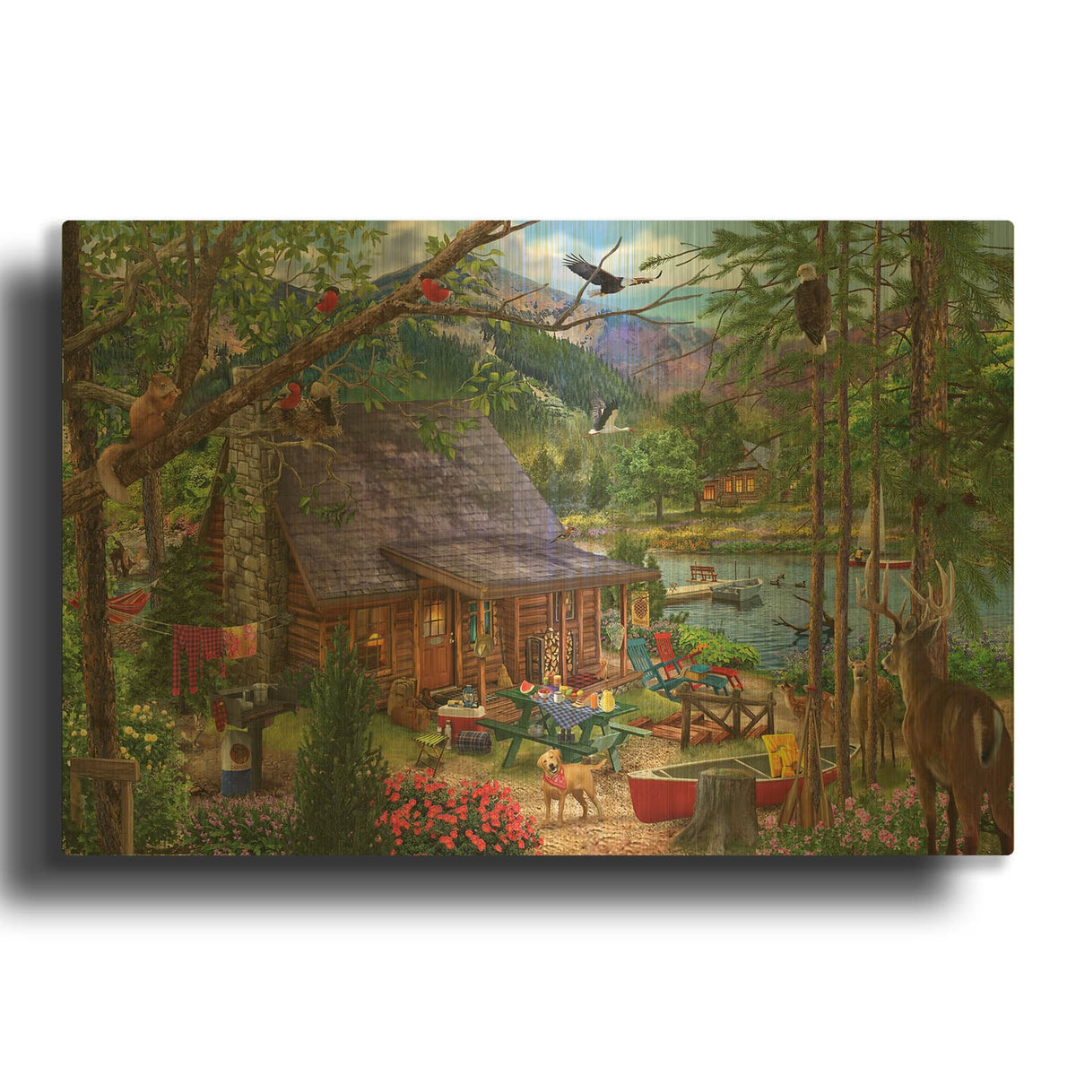 'Our Summer Place' By Bigelow Illustrations Gold Metal Wall Art