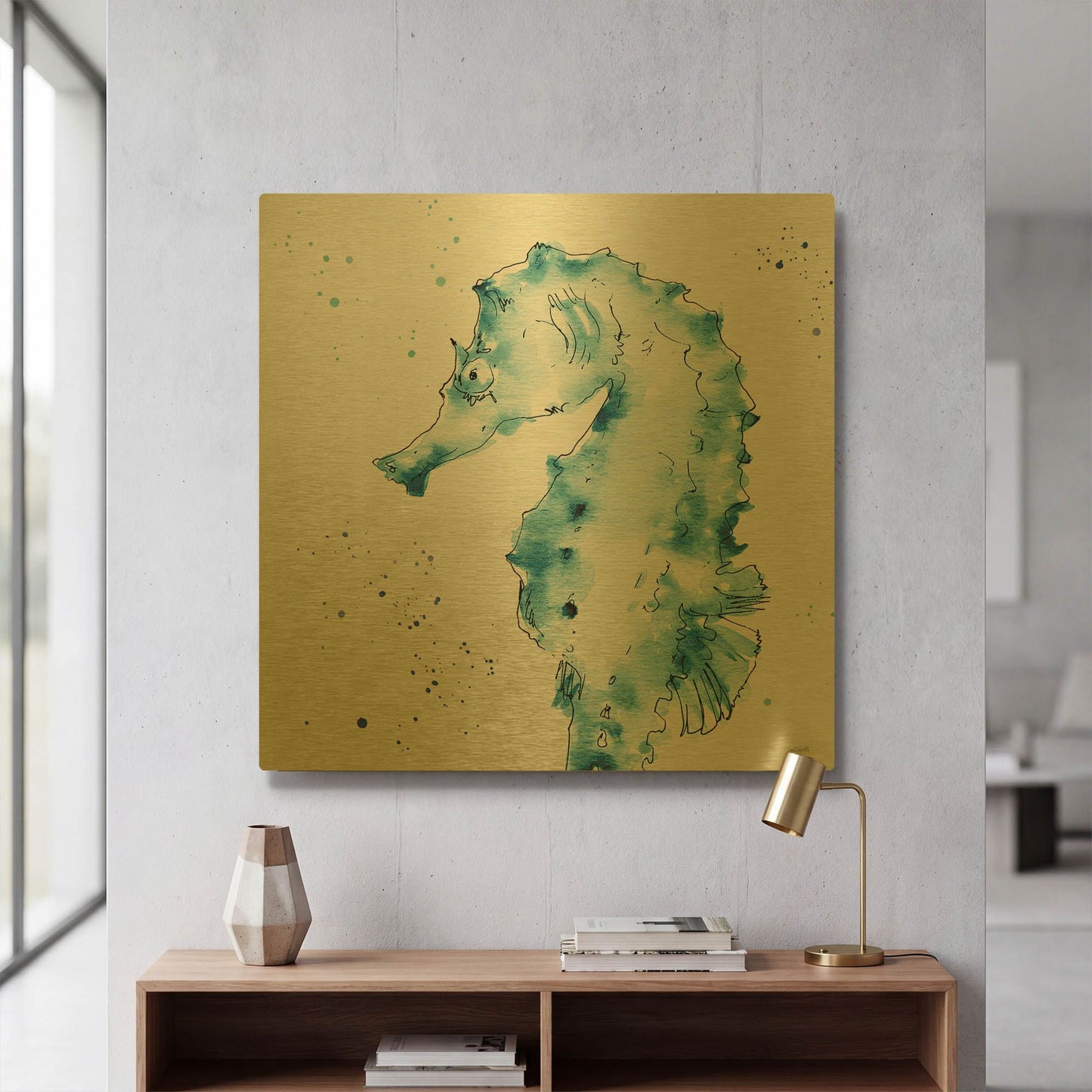 'Deep Sea XI' By Anne Tavoletti Gold Metal Wall Art